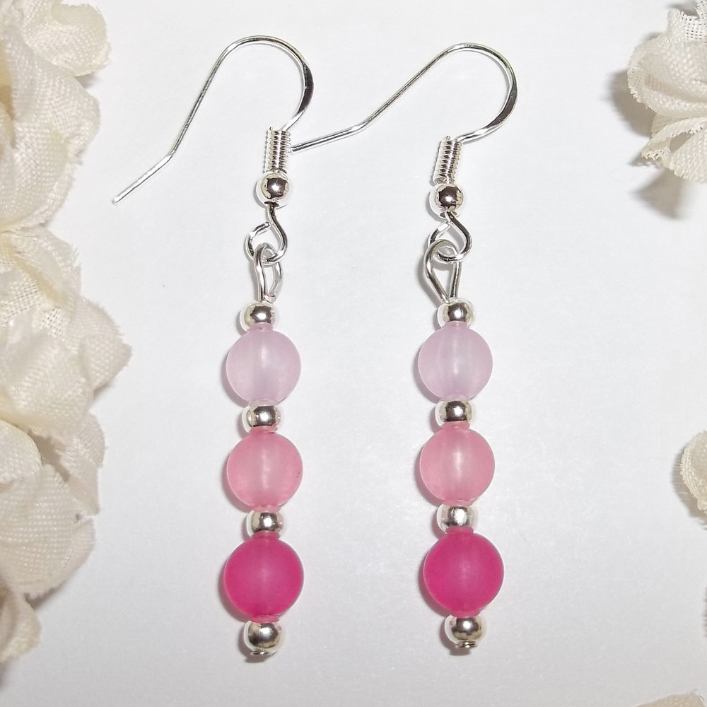 Pink Dangle Earring Set Woman Jewelry Drop 4069